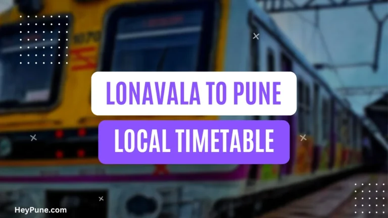 Lonavala to Pune Local Time Table